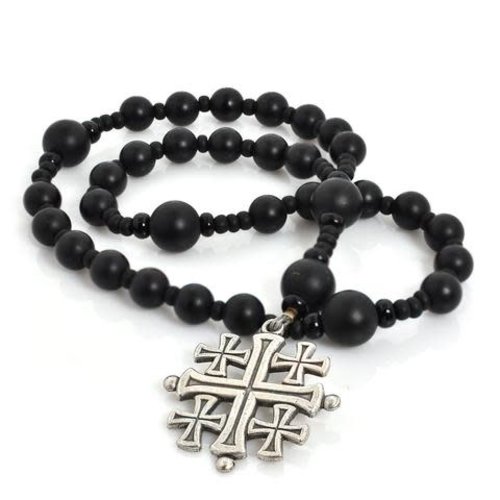 ROSARY ANGLICAN JERUSALEM CROSS ONYX by FULL CIRCLE BEADS ROSARY ANGLICAN JERUSALEM CROSS ONYX by FULL CIRCLE BEADS