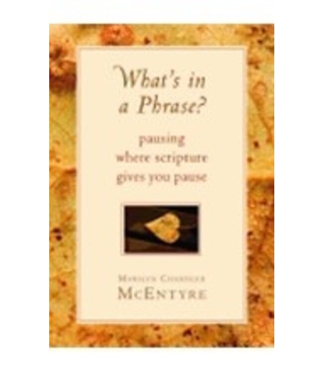 MCENTYRE, MARILYN Whats In a Phrase : Pausing Where Scripture Gives You Pause by Marilyn Mcentyre