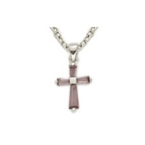 AMETHYST CROSS NECKLACE (FEBRUARY BIRTHSTONE ) AMETHYST CROSS NECKLACE (FEBRUARY BIRTHSTONE )
