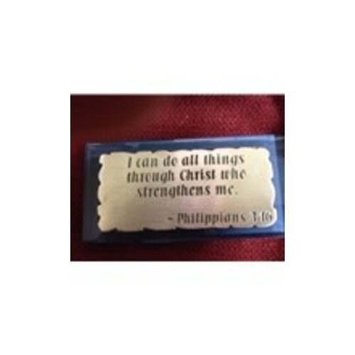 "I CAN DO ALL THINGS" GLASS and PEWTER PAPERWEIGHT "I CAN DO ALL THINGS" GLASS and PEWTER PAPERWEIGHT