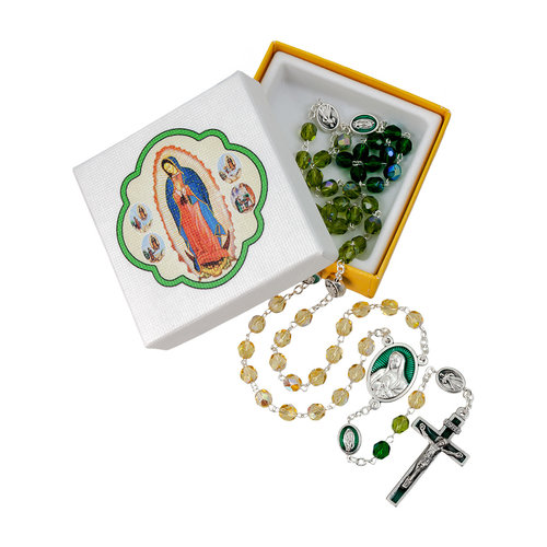 ROSARY OUR LADY OF GUADALUPE GLASS BEADS ROSARY OUR LADY OF GUADALUPE GLASS BEADS