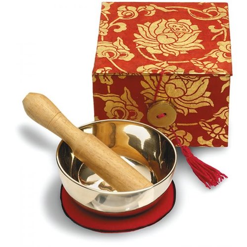 CHIME BOWL 3" RED LOTUS WITH STRIKER CHIME BOWL 3" RED LOTUS WITH STRIKER