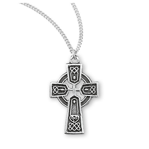 NECKLACE TINY CELTIC CROSS STERLING SILVER 18" CHAIN NECKLACE TINY CELTIC CROSS STERLING SILVER 18" CHAIN
