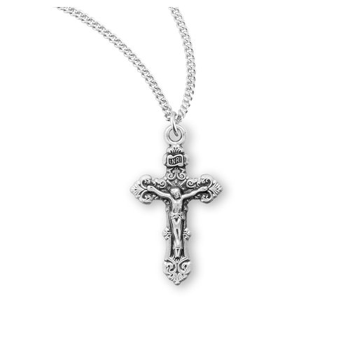 NECKLACE FANCY FILIGREE CRUCIFIX STERLING SILVER 18" CHAIN NECKLACE FANCY FILIGREE CRUCIFIX STERLING SILVER 18" CHAIN