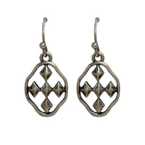 EARRINGS SMALL DANGLE OXIDIZED SILVER SHIELD 3/4" by GRACEWEAR EARRINGS SMALL DANGLE OXIDIZED SILVER SHIELD 3/4" by GRACEWEAR