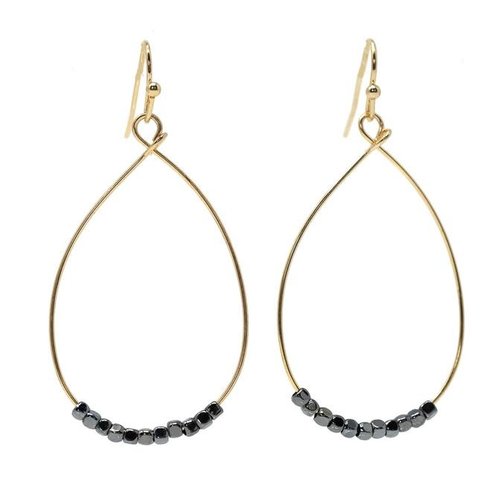 EARRINGS CATE HEMATITE by ERIN GRAY EARRINGS CATE HEMATITE by ERIN GRAY