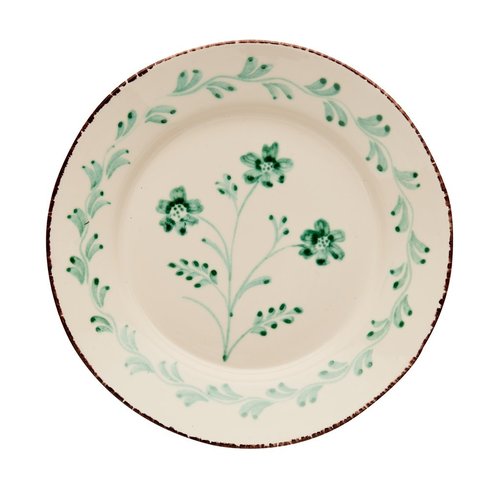 Abigails Dinner Plate Green 3 Flower V