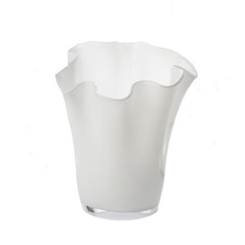 ABIGAILS VASE RUFFLE WHITE SMALL ABIGAILS VASE RUFFLE WHITE SMALL