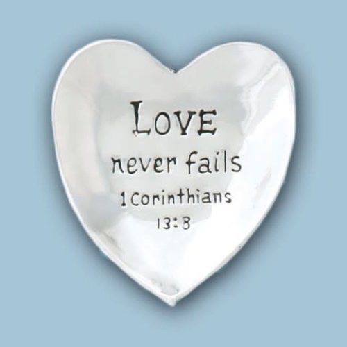 PEWTER BOWL HEART Love never Fails from Basic Spirit PEWTER BOWL HEART Love never Fails from Basic Spirit