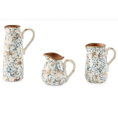 PITCHER BLUE FLORAL by MUD PIE - PITCHER BLUE FLORAL by MUD PIE -