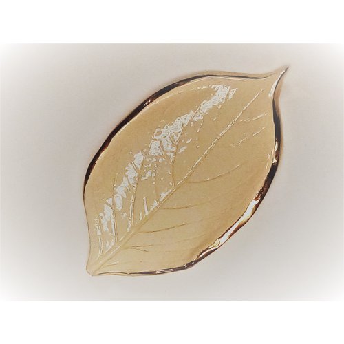 PRODIGAL POTTERY GOLD EDGED LEAF DISH SMALL WHITE PRODIGAL POTTERY GOLD EDGED LEAF DISH SMALL WHITE