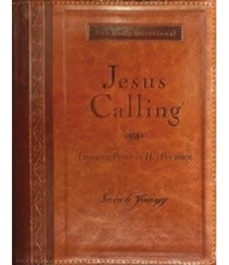 Jesus Calling: Large Print (Brown Leathersoft) by Sarah Young