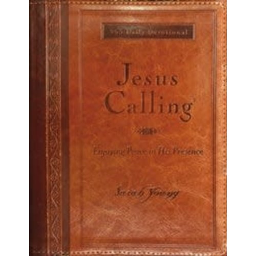 Jesus Calling: Large Print (Brown Leathersoft) by Sarah Young
