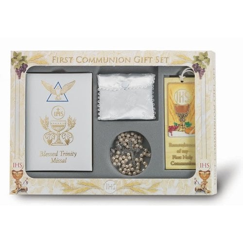 First Communion Set White Missal & Rosary