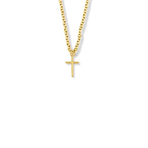 NECKLACE CROSS STICK GOLD-FILL 16" CHAIN NECKLACE CROSS STICK GOLD-FILL 16" CHAIN