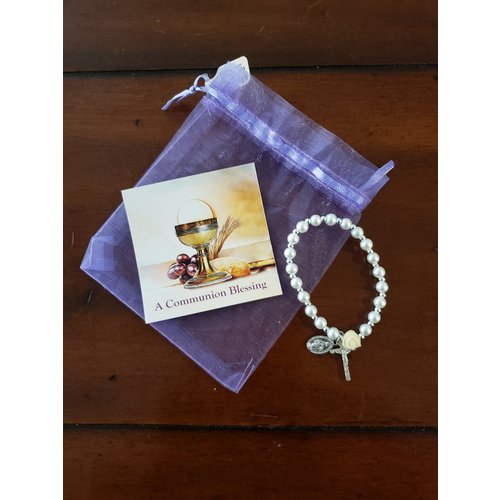 FIRST COMMUNION BRACELET FAUX PEARL FIRST COMMUNION BRACELET FAUX PEARL
