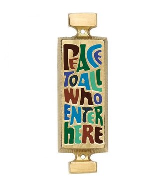 Door Sign Peace To All   4 1/4" X 1 1/4" X 1/4"