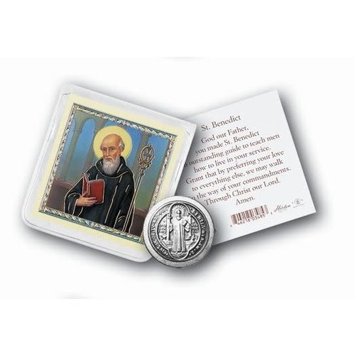 POCKET COIN ST BENEDICT with PRAYER CARD