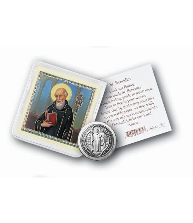 Pocket Coin St Benedict With Prayer Card