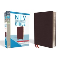 Bible NIV Thinline Large Print Burgundy Thumb Index