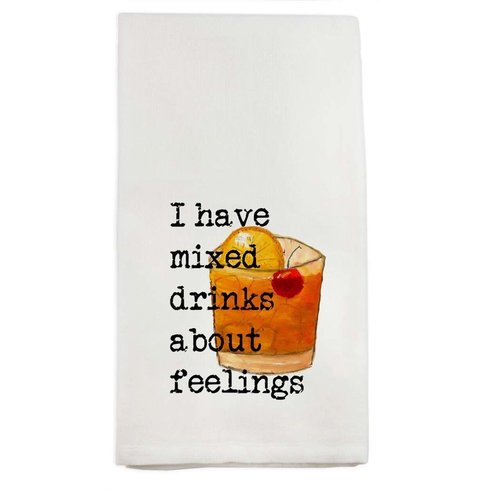 FRENCH GRAFFITI TOWEL I HAVE MIXED DRINKS ABOUT FEELINGS FRENCH GRAFFITI TOWEL I HAVE MIXED DRINKS ABOUT FEELINGS