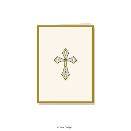 GOLD ACCENT NOTE CARDS Cross with gold border GOLD ACCENT NOTE CARDS Cross with gold border