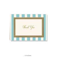 GOLD ACCENT NOTE CARDS Stripes - Thank You