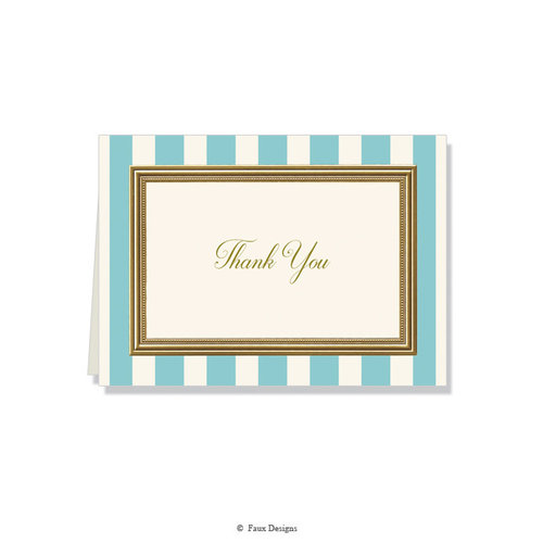 GOLD ACCENT NOTE CARDS Stripes - Thank You GOLD ACCENT NOTE CARDS Stripes - Thank You