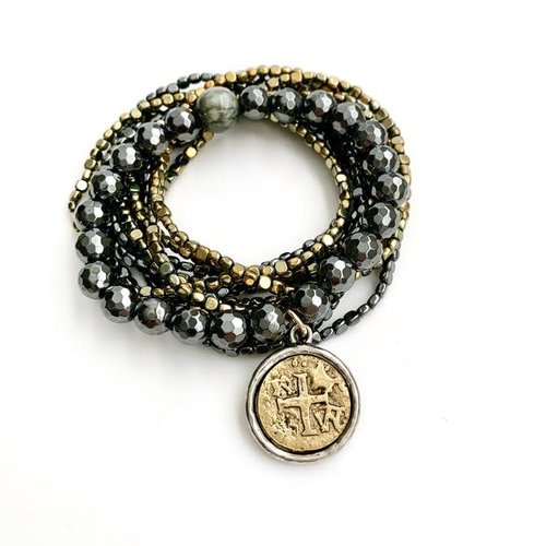 Bracelet Coin Stack Statement by Erin Gray