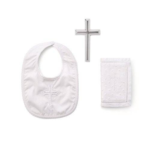 Christening Bible Cross Bib Set Boy's by Elegant Baby Christening Bible Cross Bib Set Boy's by Elegant Baby