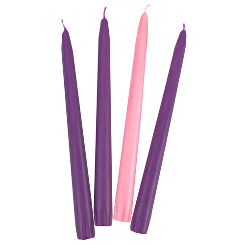 ADVENT CANDLES 12" X 7/8" PURPLE & PINK ADVENT CANDLES 12" X 7/8" PURPLE & PINK