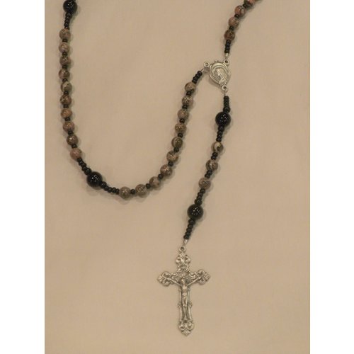 ROSARY Baroque Crucifix Leopard Jasper by Full Circle Beads ROSARY Baroque Crucifix Leopard Jasper by Full Circle Beads