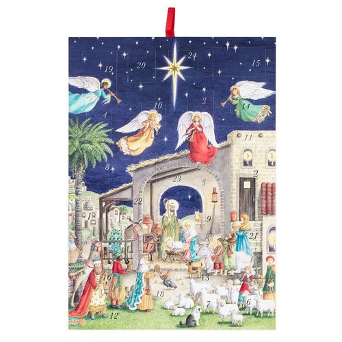 Nativity with Angels Advent Calendar w/ Envelope by Caspari Nativity with Angels Advent Calendar w/ Envelope by Caspari