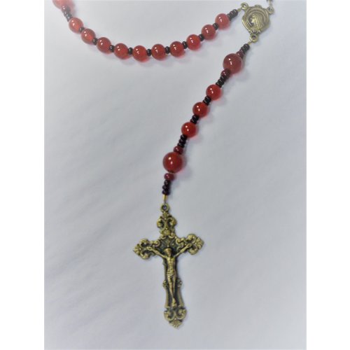 ROSARY Baroque Crucifix Carnelian by Full Circle Beads ROSARY Baroque Crucifix Carnelian by Full Circle Beads