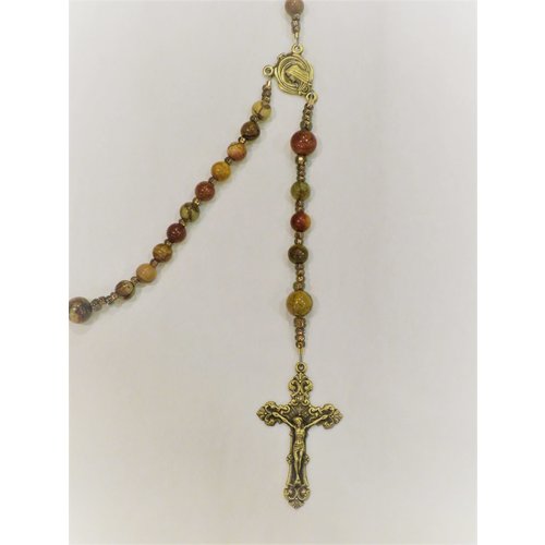 ROSARY Baroque Crucifix Red Creek Jasper by Full Circle Beads ROSARY Baroque Crucifix Red Creek Jasper by Full Circle Beads