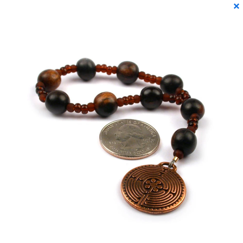 TIGER EBONY CHAPLET with LABYRINTH by FULL CIRCLE BEADS TIGER EBONY CHAPLET with LABYRINTH by FULL CIRCLE BEADS