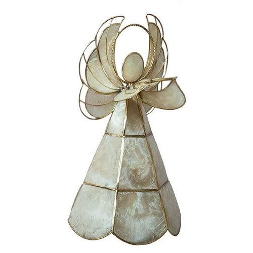 Capiz Tabletop Angel 11" with violin by Dekorasyon Capiz Tabletop Angel 11" with violin by Dekorasyon