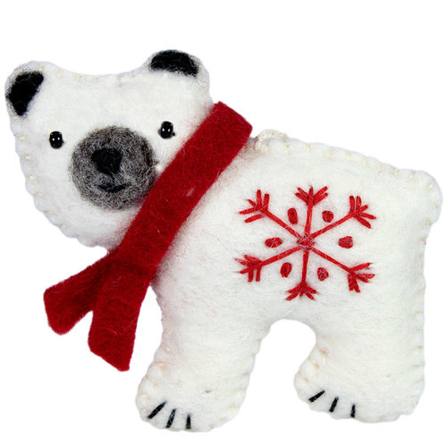 Felt Polar Bear Ornament