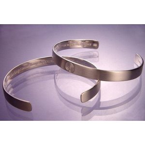 LAUREL ELLIOTT Serenity Prayer With Labyrinth Sterling Cuff Bracelet by Laurel Elliott