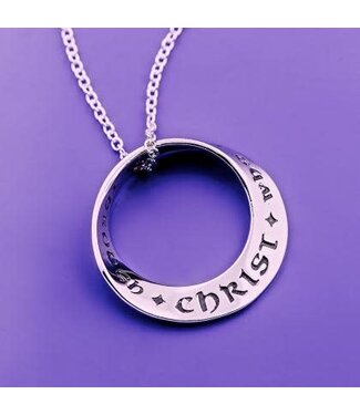 LAUREL ELLIOTT I Can Do All Things Through Christ Sterling Mobius Necklace