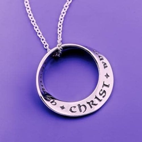 LAUREL ELLIOTT I Can Do All Things through Christ Sterling Mobius Necklace