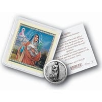 Pocket Coin St Agatha (Breast Cancer) With Prayer Card