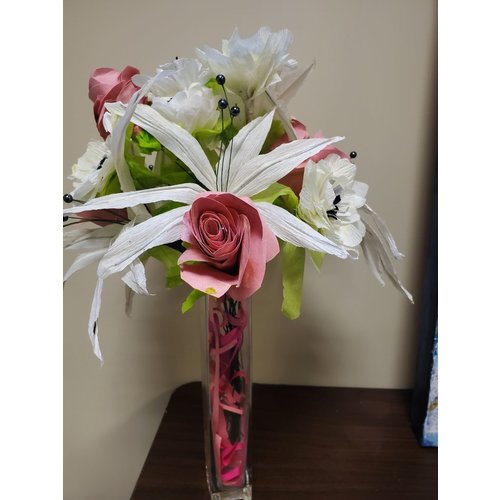 Handmade Paper Flower Bouquet - Pink & White Handmade Paper Flower Bouquet - Pink & White