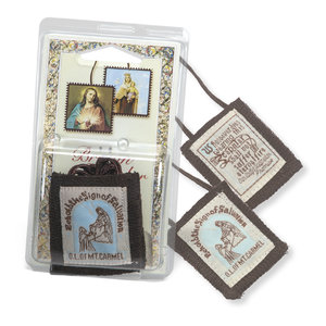 Scapular Brown Woven Wool Our Lady of Mt Carmel