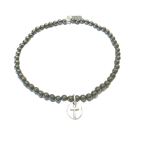 Hope Cross Bracelet Pyrite by Erin Gray
