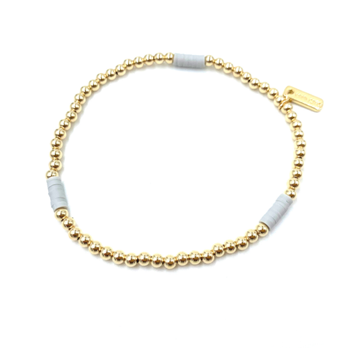 Coastal Bracelet #2 Gold & Light Fog Gray by Erin Gray