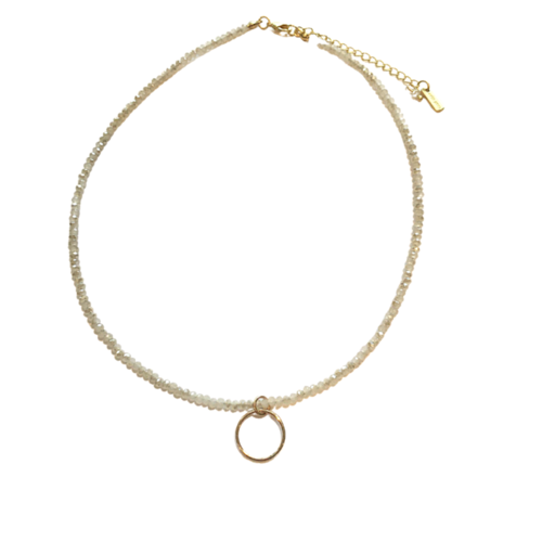 Winter White Necklace with Circle of Friends by Erin Gray Winter White Necklace with Circle of Friends by Erin Gray