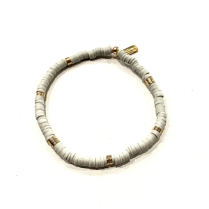 Coastal Bracelet no. 8 in fog and gold by Erin Gray