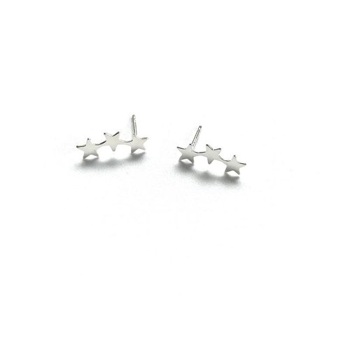 Teen Studs Earrings Triple Silver Stars by Erin Gray Teen Studs Earrings Triple Silver Stars by Erin Gray
