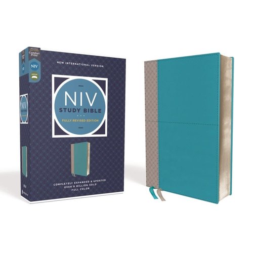 NIV Study Bible Fully Revised Teal Bonded Leather Red Letter NIV Study Bible Fully Revised Teal Bonded Leather Red Letter